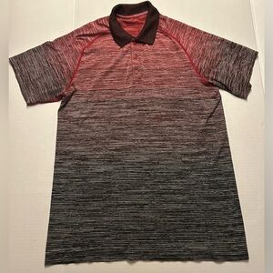 Lululemon Metal Vent Tech Polo Dark Red / White / Obsidian / Black Size Large